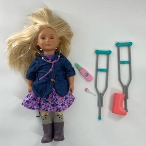 Our Generation OG‎ 18” Doll Doctor Sick Helper Cast Crutches